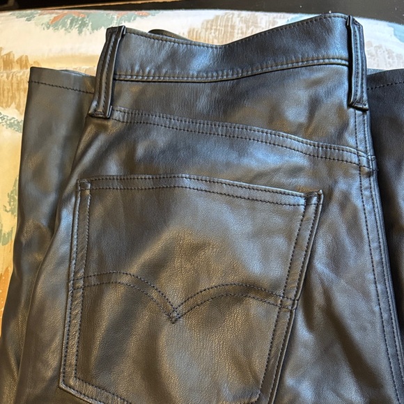 Levi's Black Leather Boot Cut Pants - Picture 3 of 4